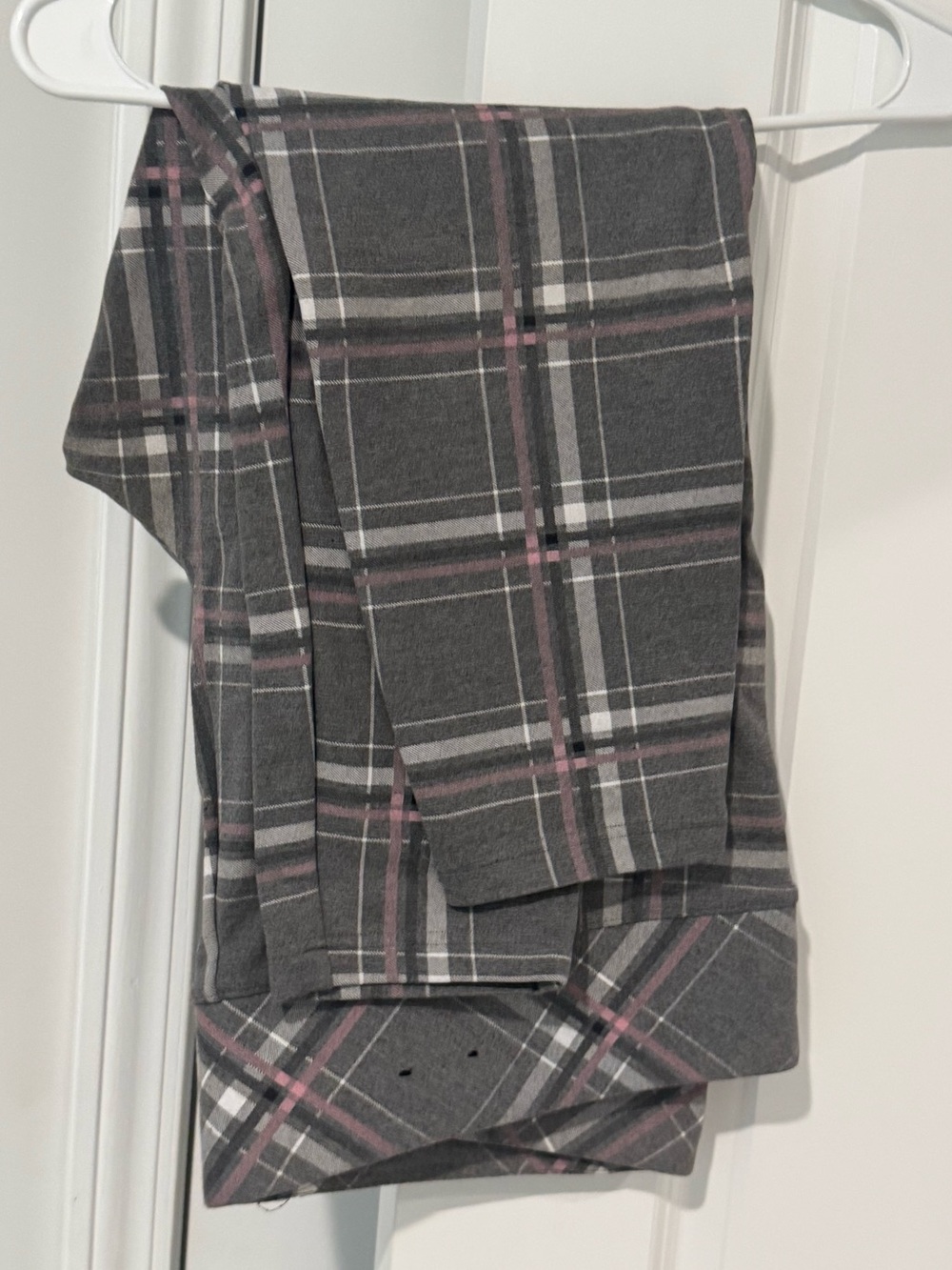 torrid Gray Plaid Kids Pajama Bottoms with Pink Stripes